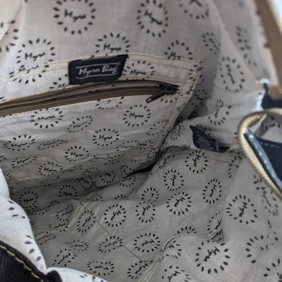 Myra Bag Brown & Black Aztec Crossbody with Cream Accents - Picture 9 of 16